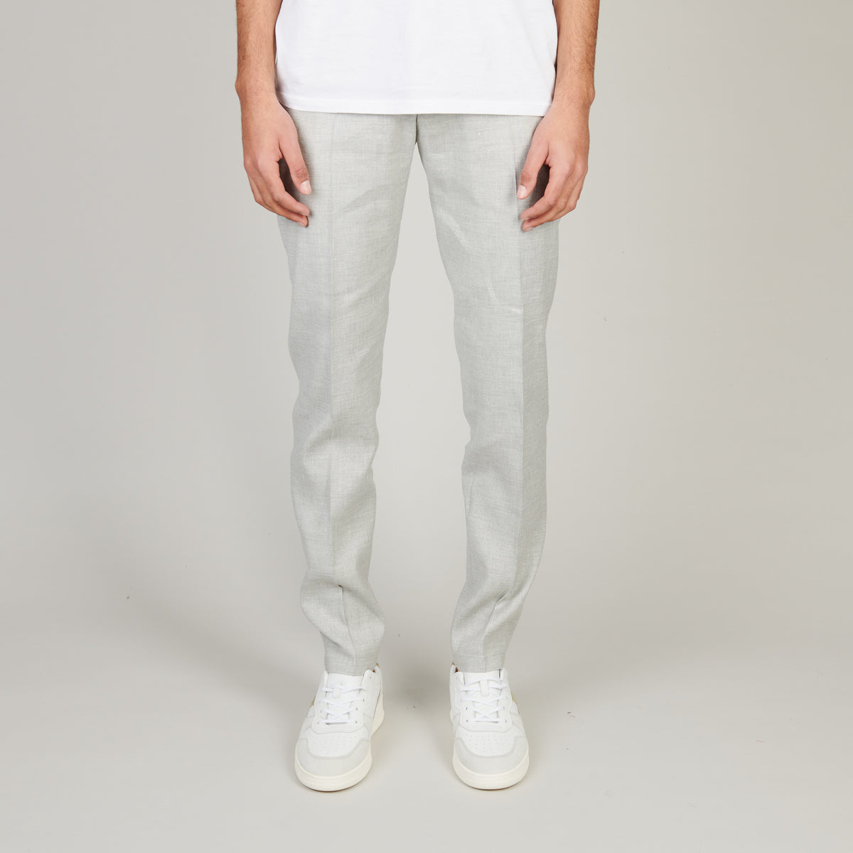 Drykorn Ajend Linen Trousers Beige Grey – productbeeld 1