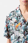 Drykorn Bijan 2 hemd met jungleprint, detail kraag en print