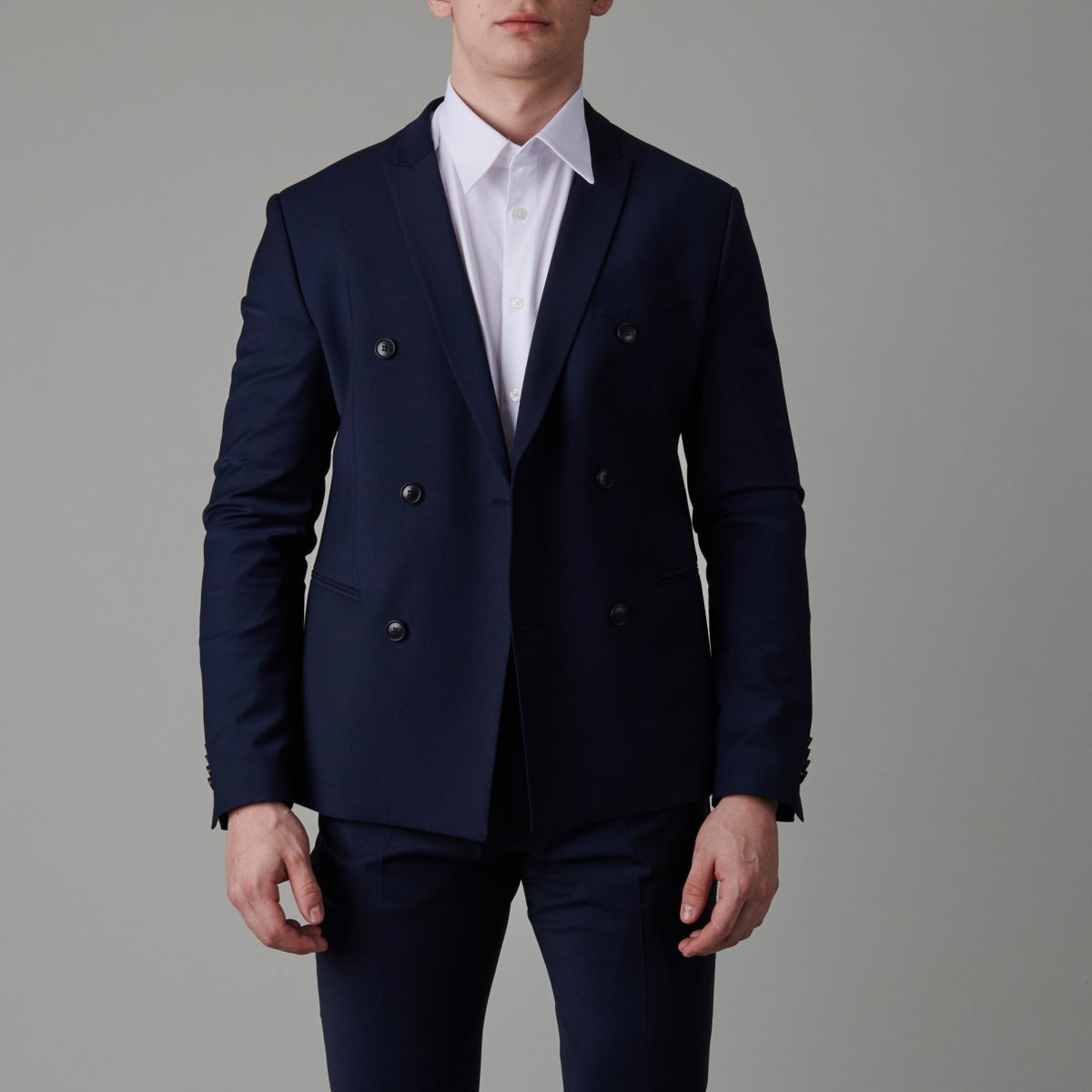 Drykorn Bilbao Drynamic Double-Breasted Blazer Navy – productbeeld 2
