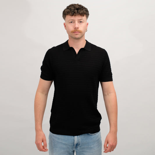 Drykorn Black Knit Polo – productbeeld 2