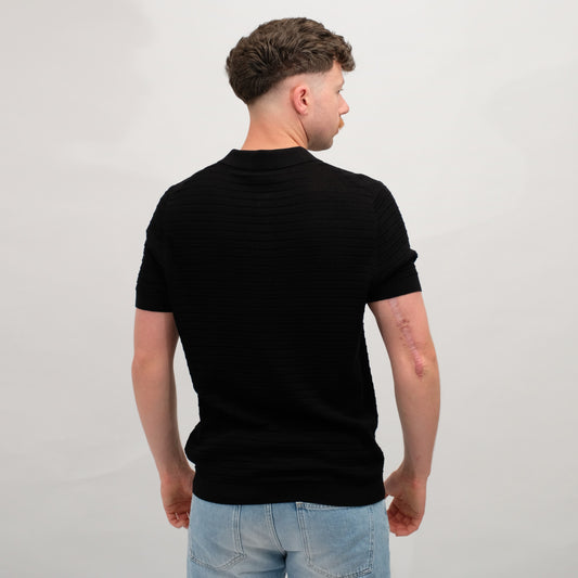 Drykorn Black Knit Polo – productbeeld 4