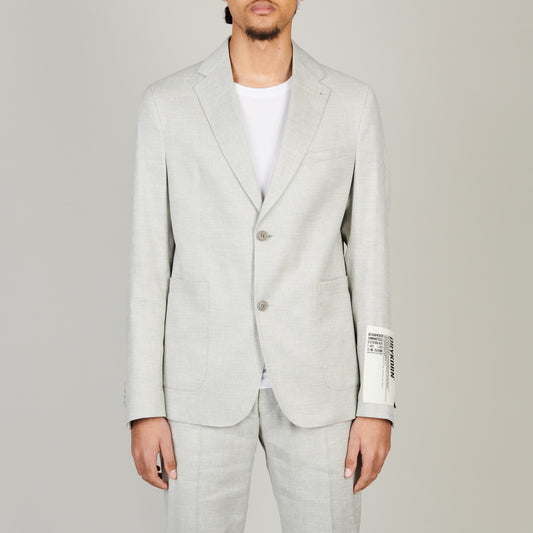 Drykorn Carles Linen Blazer Grey Beige – productbeeld 1