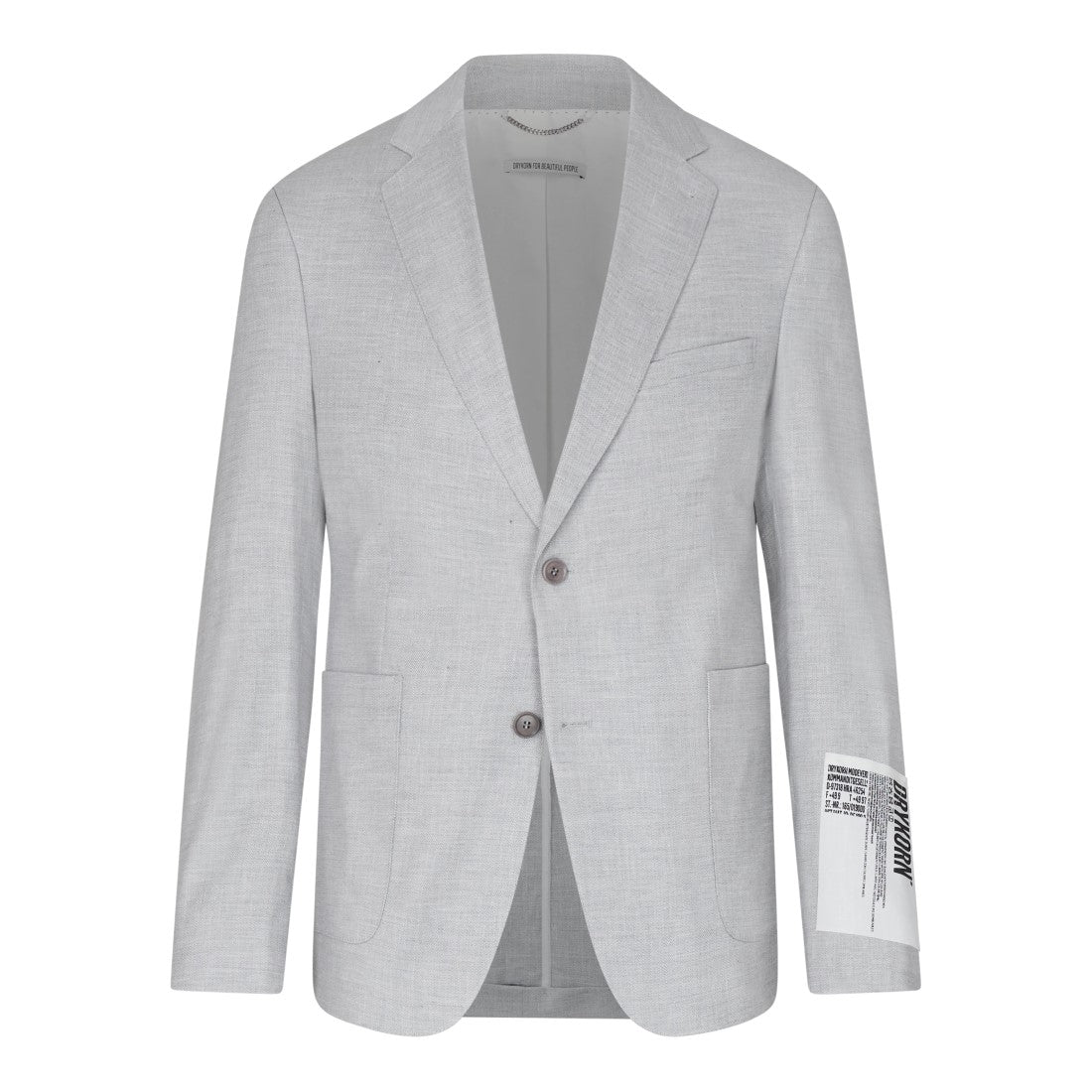Drykorn Carles Linen Blazer Grey Beige – productbeeld 5
