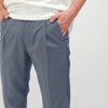 Drykorn Chasy pantalon grijs pinpoint, detail tailleband en plooien