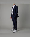Drykorn Chasy pantalon navy, gedragen volledig zijaanzicht