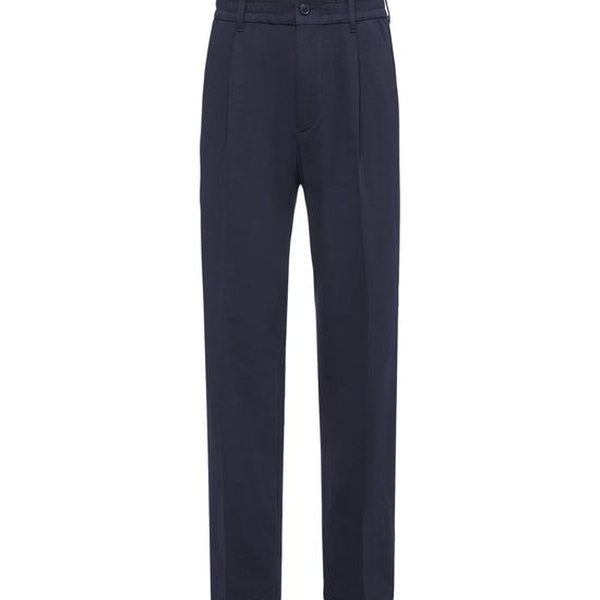 Drykorn Blue Chasy RGLR Jersey Pleated Regular Fit Trousers – vooraanzicht