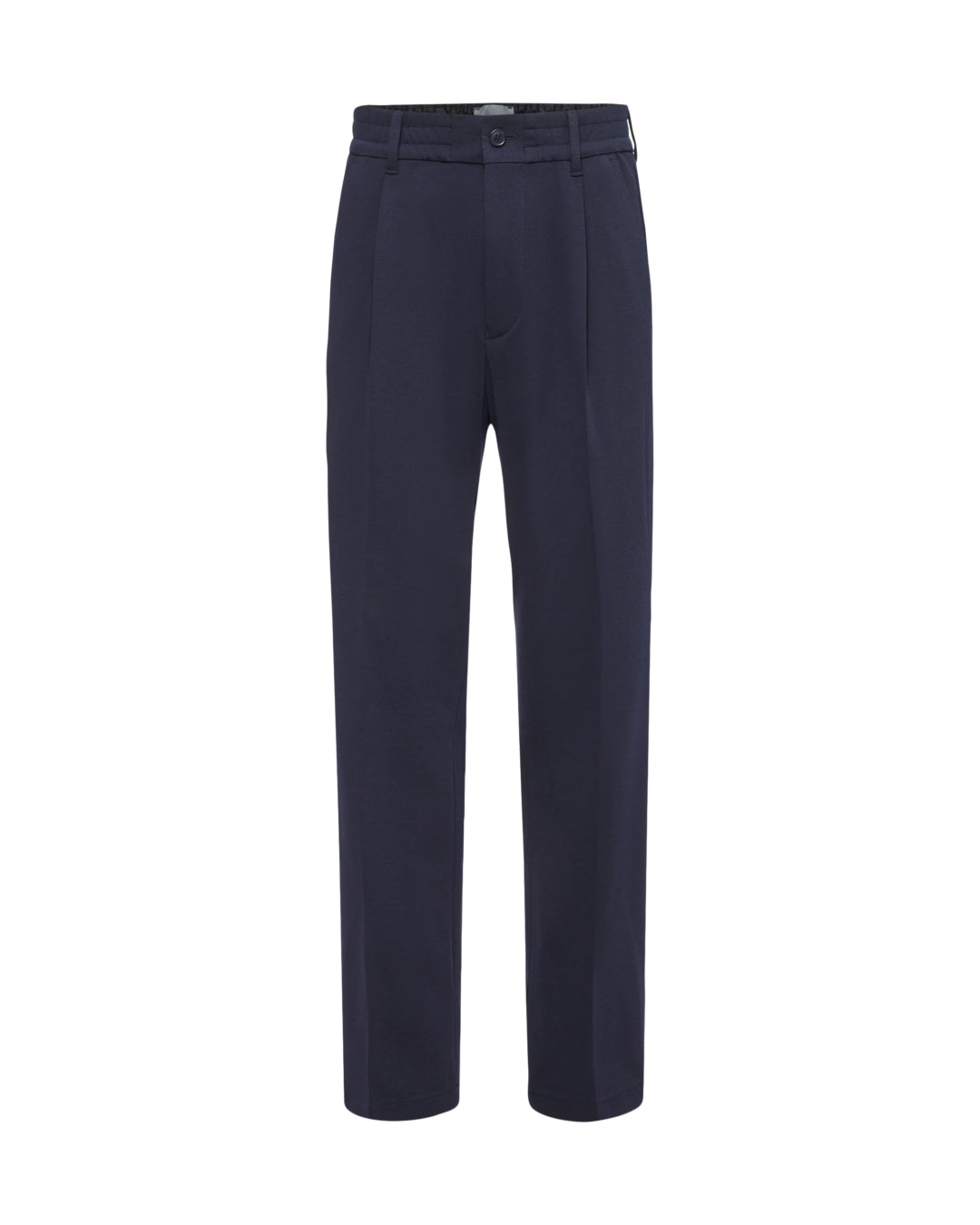 Drykorn Blue Chasy RGLR Jersey Pleated Regular Fit Trousers – vooraanzicht