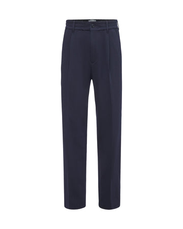 Drykorn Blue Chasy RGLR Jersey Pleated Regular Fit Trousers – vooraanzicht