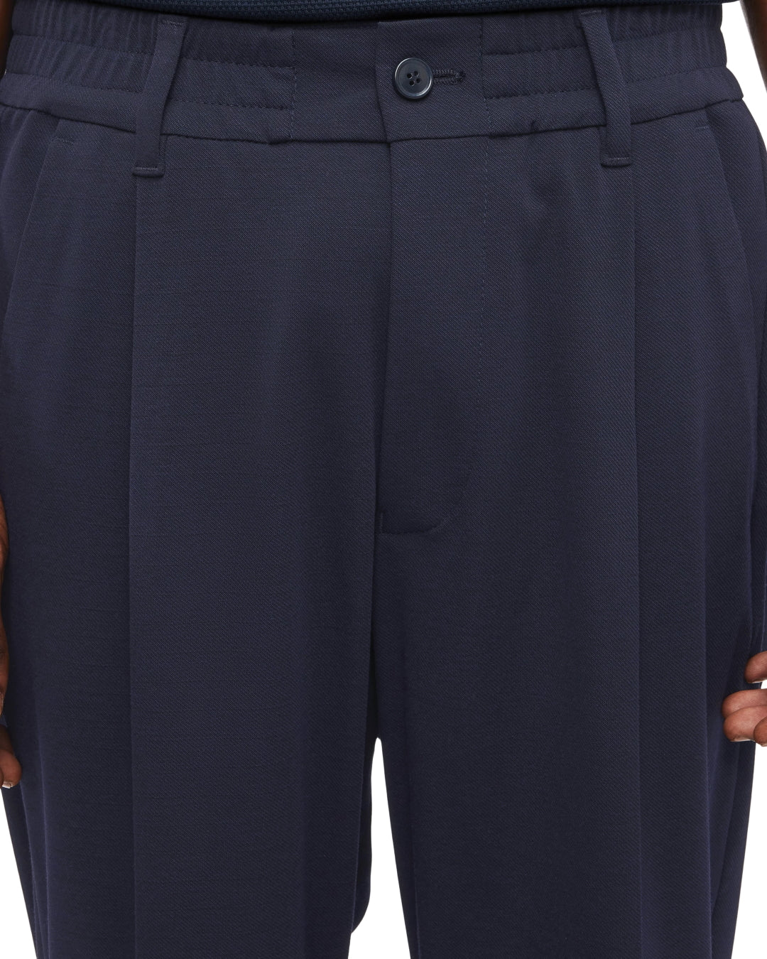 Drykorn Blue Chasy RGLR Jersey Pleated Regular Fit Trousers – productbeeld 2