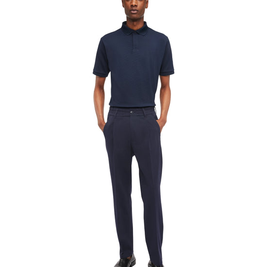 Drykorn Blue Chasy RGLR Jersey Pleated Regular Fit Trousers – productbeeld 3