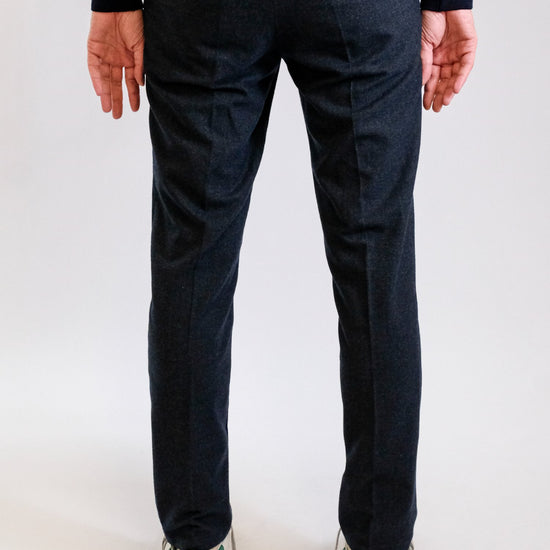 Drykorn Fago pantalon blauw, gedragen achteraanzicht