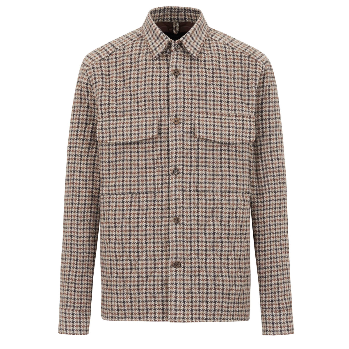 Drykorn Gunray overshirt met bruine ruit, productfoto vooraanzicht
