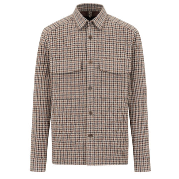 Drykorn Gunray overshirt met bruine ruit, productfoto vooraanzicht