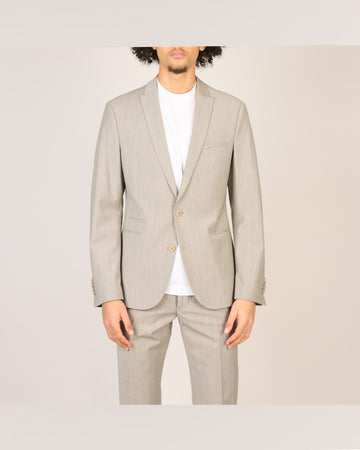 Drykorn Irving blazer beige, gedragen vooraanzicht