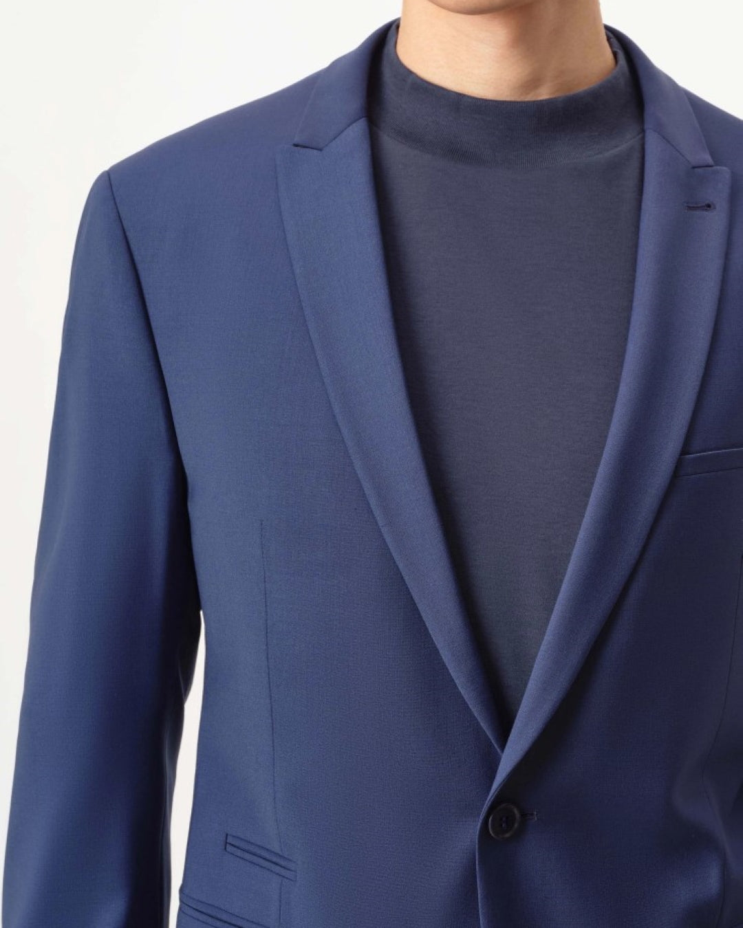Drykorn Irving blazer kobaltblauw, detail revers