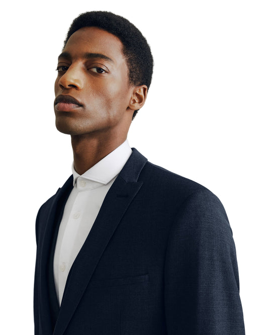 Drykorn Irving blazer navy, detail revers