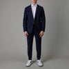 Drykorn Irving blazer navy, gedragen volledig vooraanzicht