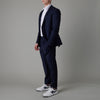 Drykorn Irving blazer navy, gedragen volledig zijaanzicht