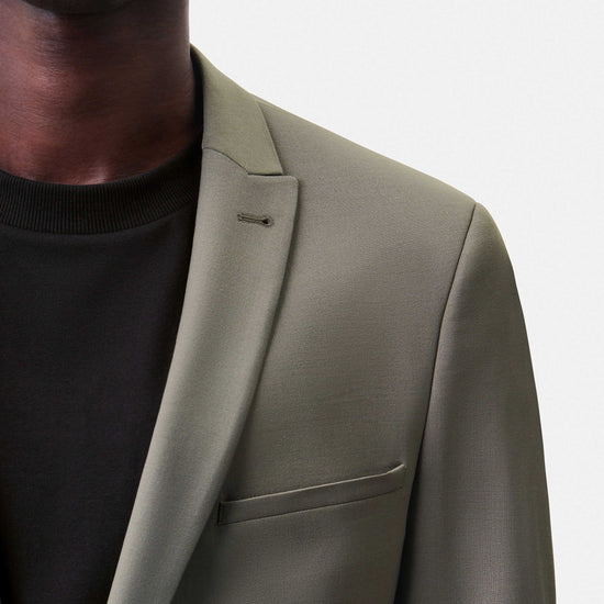 Drykorn Irving blazer groen, detail revers