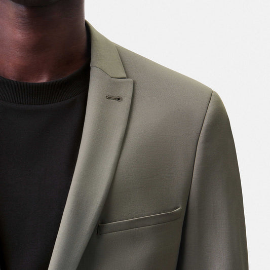 Drykorn Irving blazer groen, detail revers