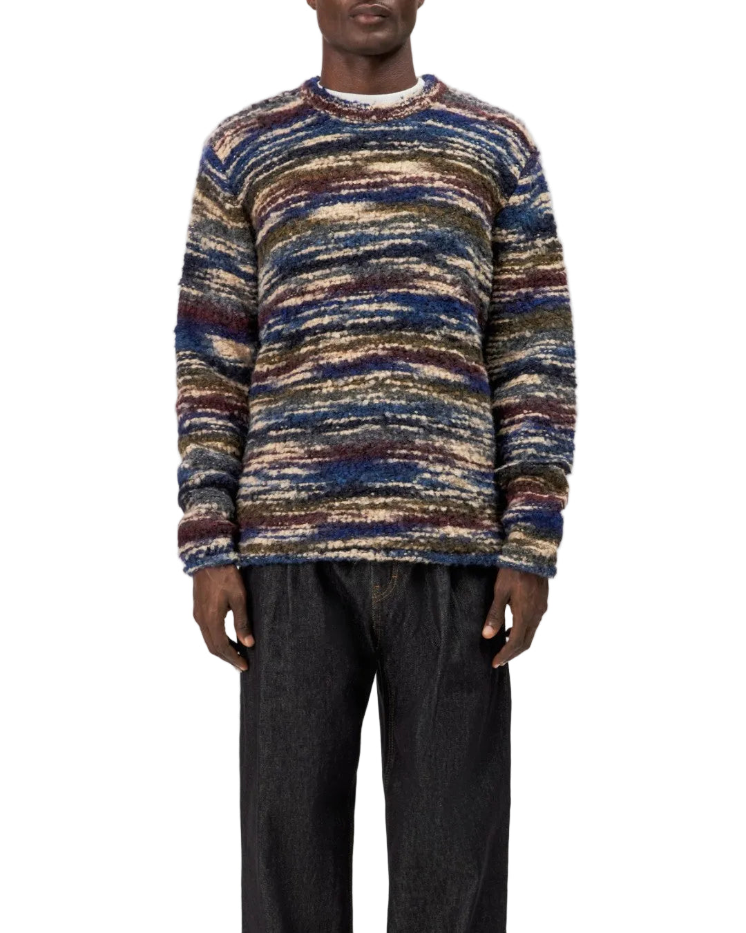 Gebreide structuur DRYKORN Leando Wool Blend Pullover Blue