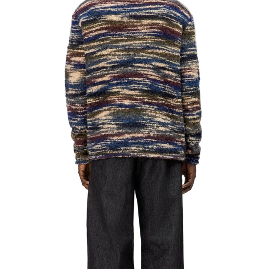Leando Wool Blend Round Neck Pullover Blue achterkant
