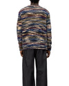 Leando Wool Blend Round Neck Pullover Blue achterkant