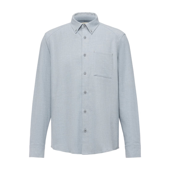 Drykorn Blue Liet Herringbone Flannel Regular Fit Shirt – vooraanzicht