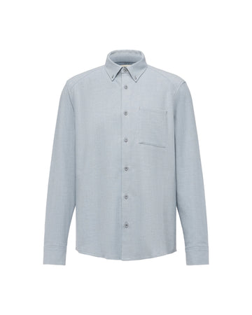Drykorn Blue Liet Herringbone Flannel Regular Fit Shirt – vooraanzicht