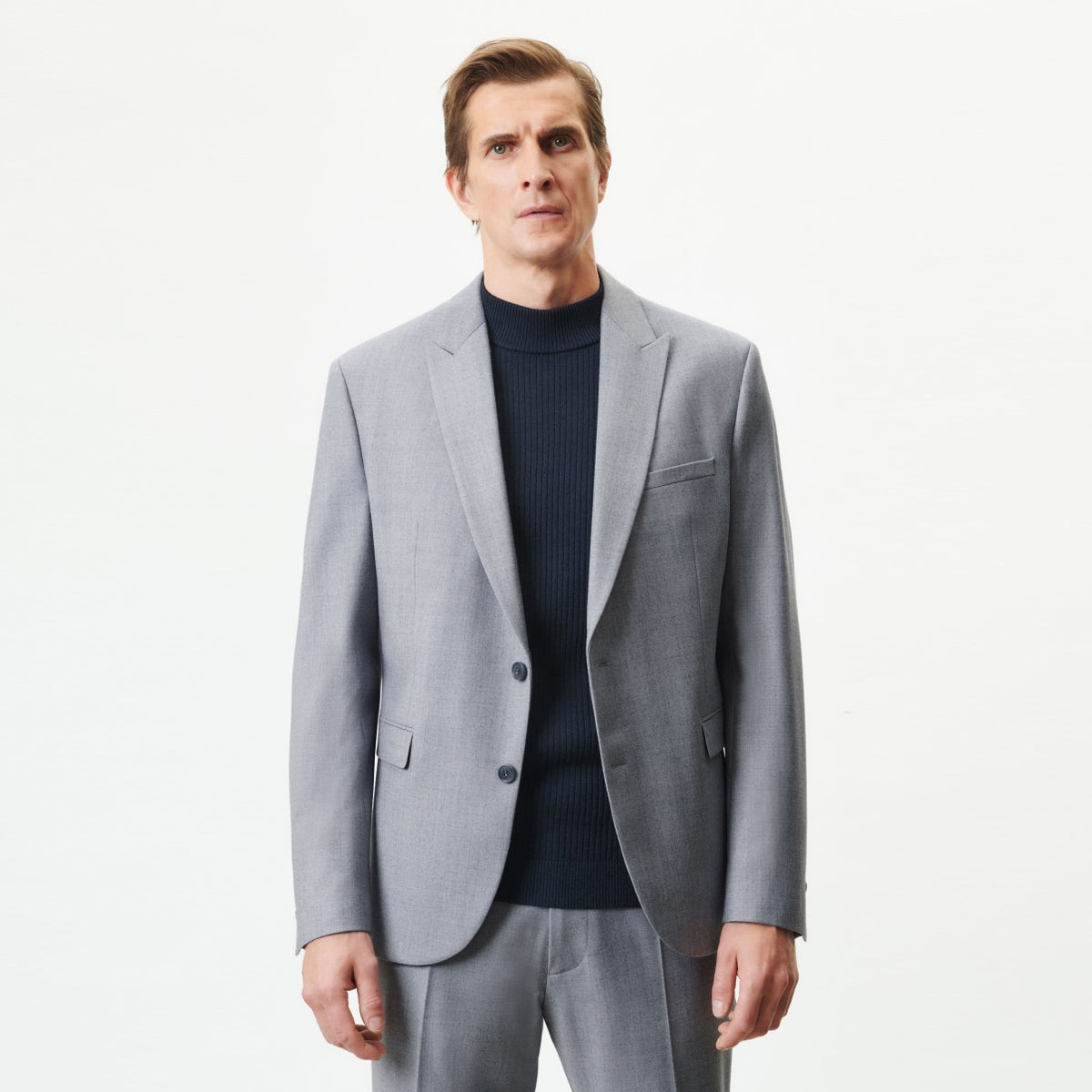 Drykorn Lonest Grey Blu Wool Jacket – productbeeld 2