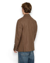 Drykorn Lowan double-breasted blazer bruin, gedragen achteraanzicht