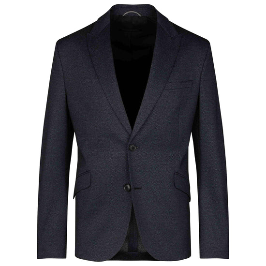 Drykorn Lynden Honeyprint Jersey Blazer Blue Grey – vooraanzicht