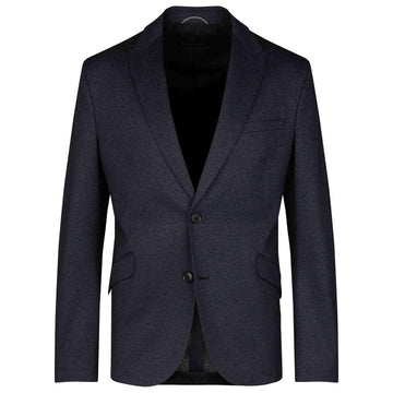 Drykorn Lynden Honeyprint Jersey Blazer Blue Grey – vooraanzicht