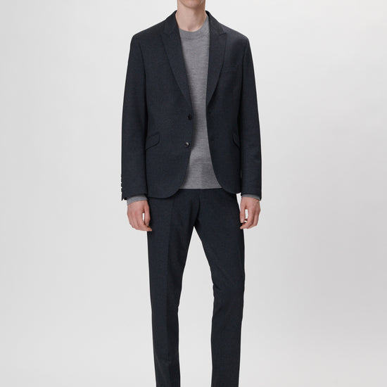 Drykorn Lynden Honeyprint Jersey Blazer Blue Grey – gedragen vooraanzicht