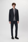 Drykorn Lynden Honeyprint Jersey Blazer Blue Grey – gedragen vooraanzicht
