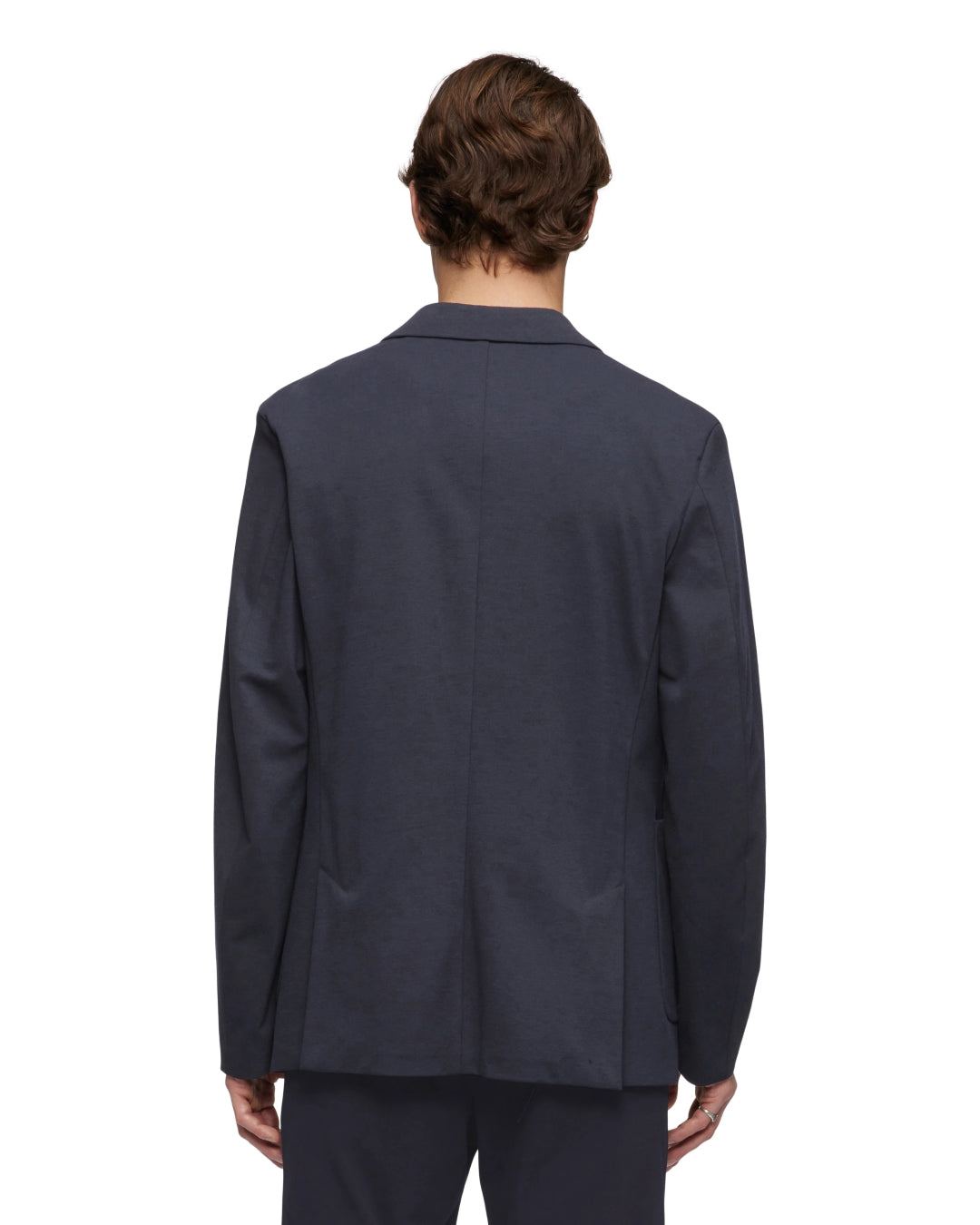 Drykorn Marls blazer blauw, gedragen achteraanzicht