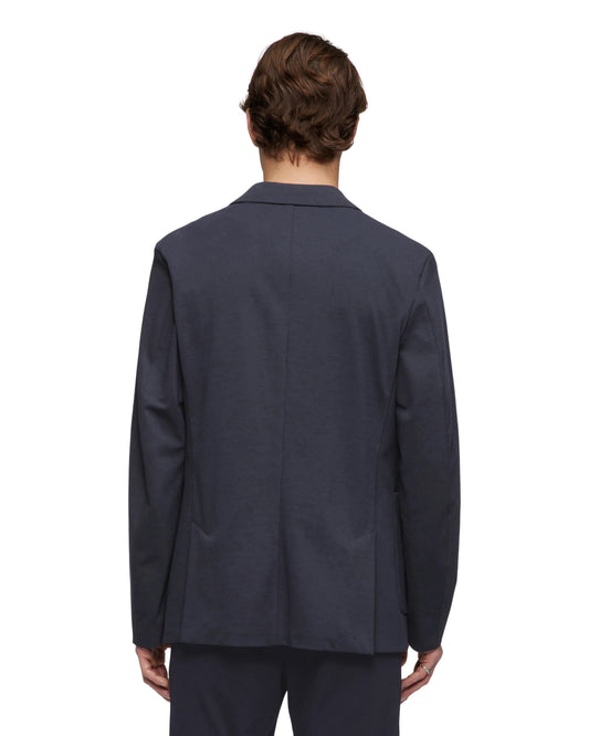 Drykorn Marls blazer blauw, gedragen achteraanzicht