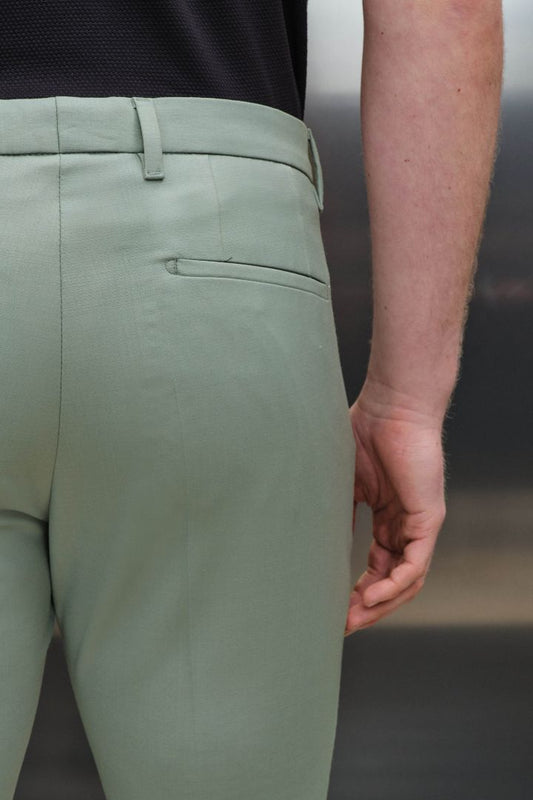 Drykorn Piet pantalon lichtgroen, detail achterzak