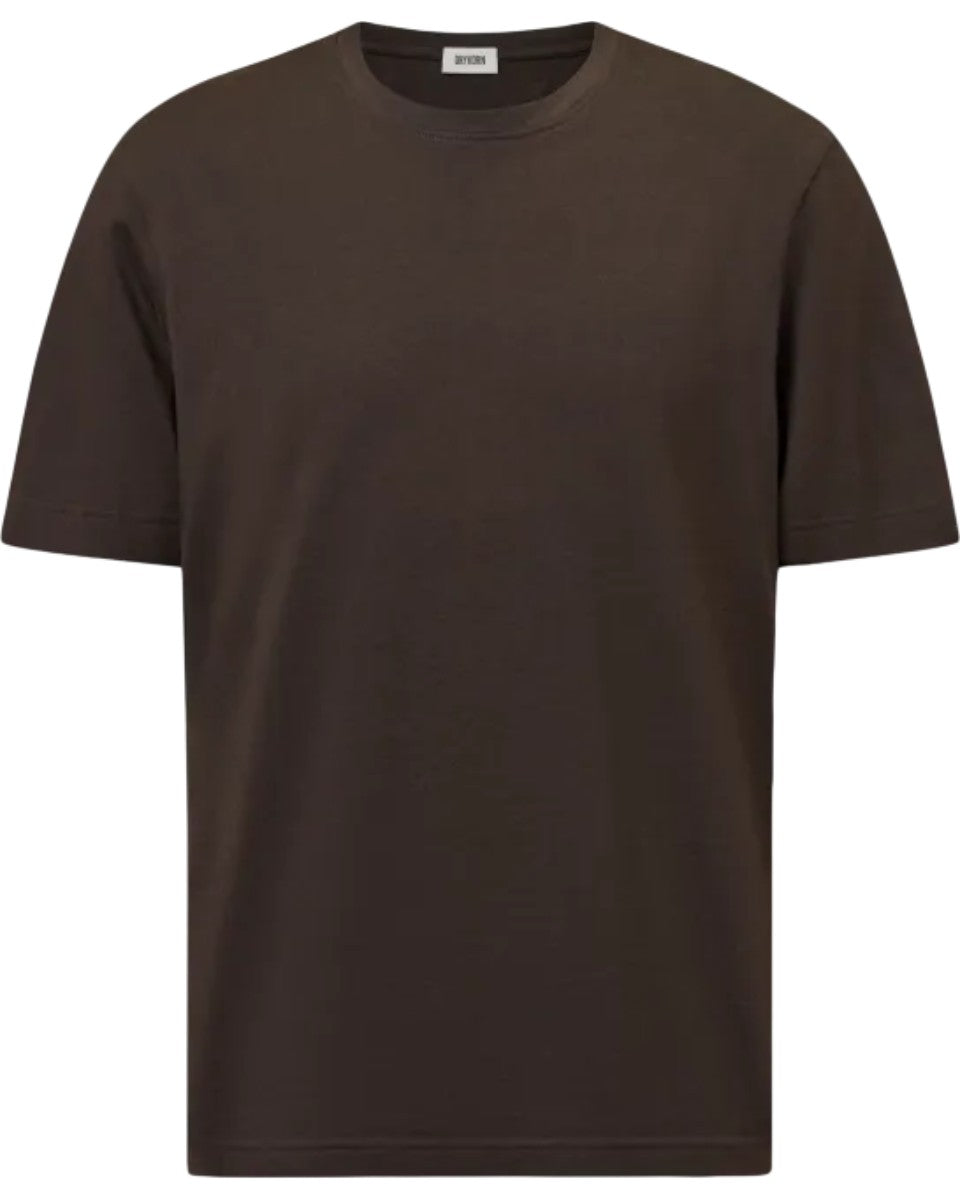 Drykorn Raphael T-shirt bruin, productfoto vooraanzicht