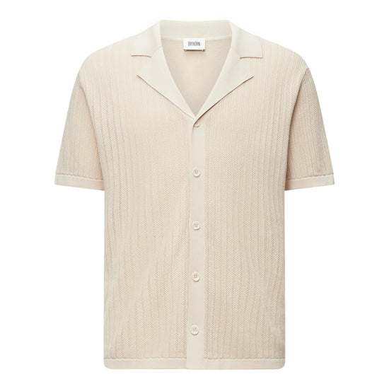 DRYKORN Ray Regular Fit Knitted Cotton Polo Beige – vooraanzicht