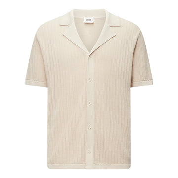 DRYKORN Ray Regular Fit Knitted Cotton Polo Beige – vooraanzicht