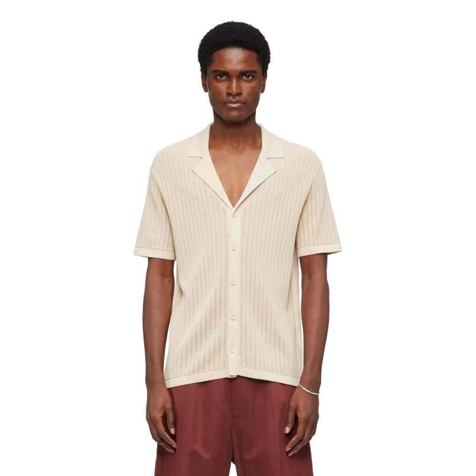 DRYKORN Ray Regular Fit Knitted Cotton Polo Beige – productbeeld 2