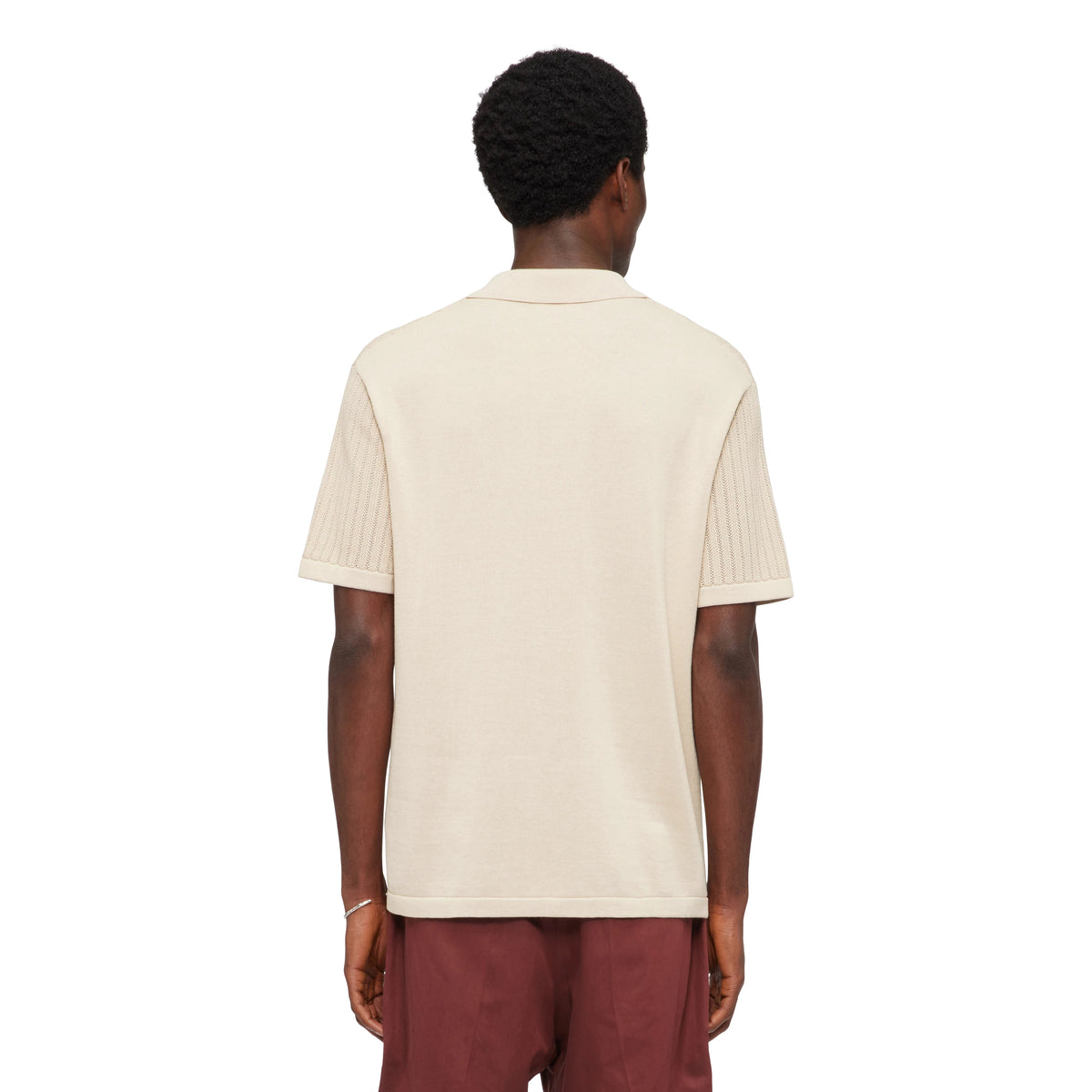 DRYKORN Ray Regular Fit Knitted Cotton Polo Beige – productbeeld 3