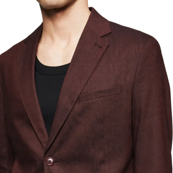 Drykorn Yames blazer bitter chocolate, detail revers