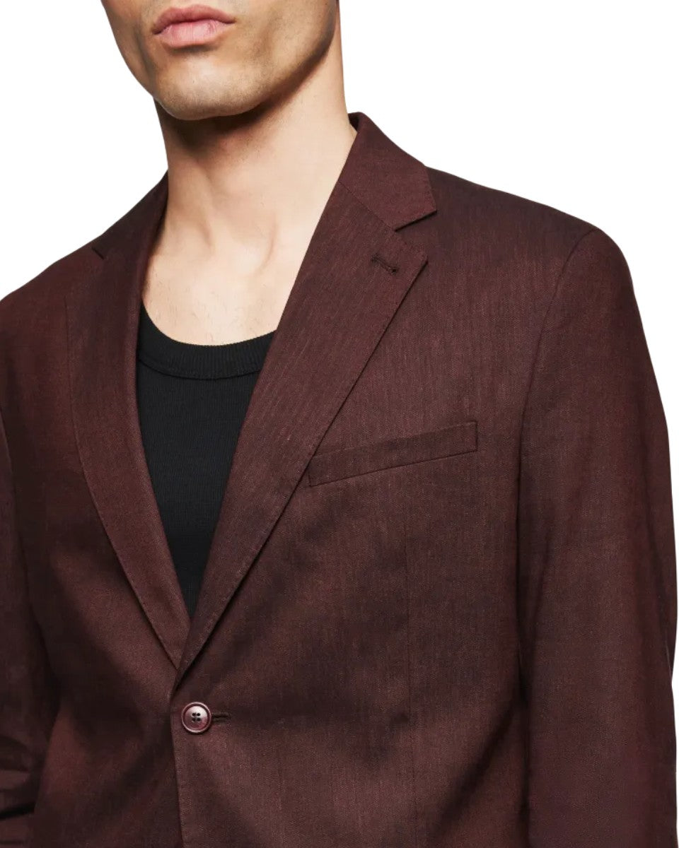 Drykorn Yames blazer bitter chocolate, detail revers
