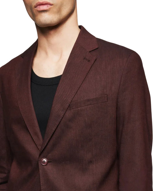 Drykorn Yames blazer bitter chocolate, detail revers