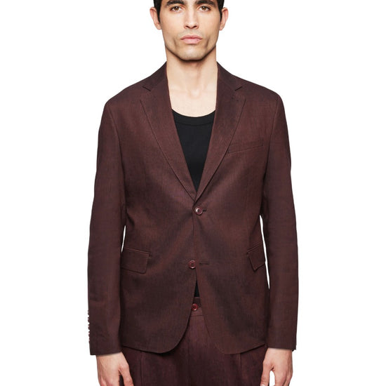 Drykorn Yames blazer bitter chocolate, gedragen vooraanzicht