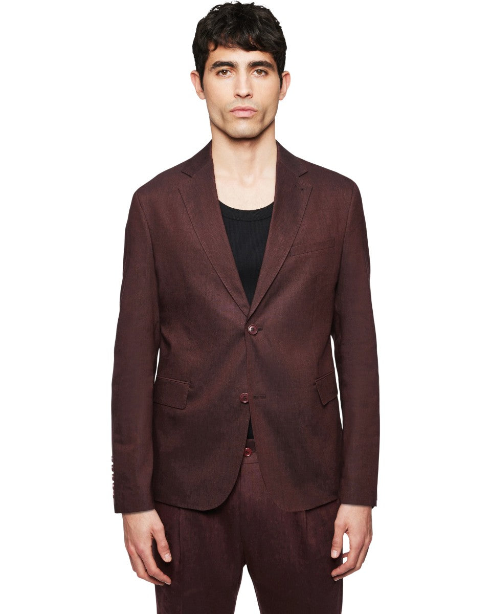 Drykorn Yames blazer bitter chocolate, gedragen vooraanzicht