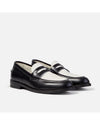 DUKE AND DEXTER Black and White Penny Loafer – vooraanzicht