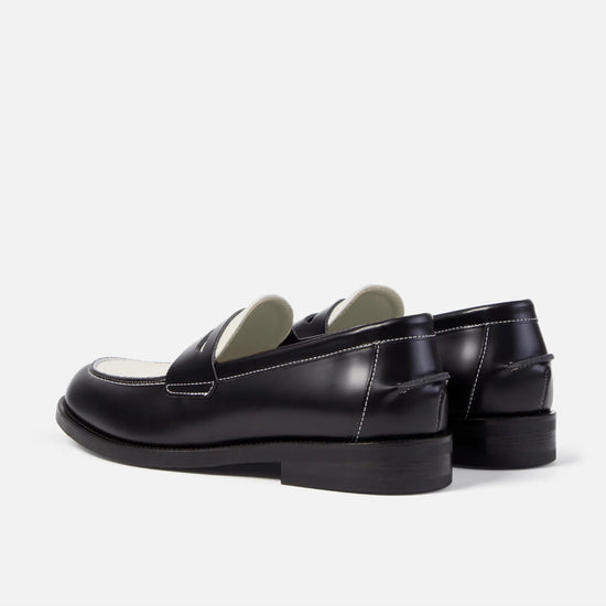 DUKE AND DEXTER Black and White Penny Loafer – productbeeld 2